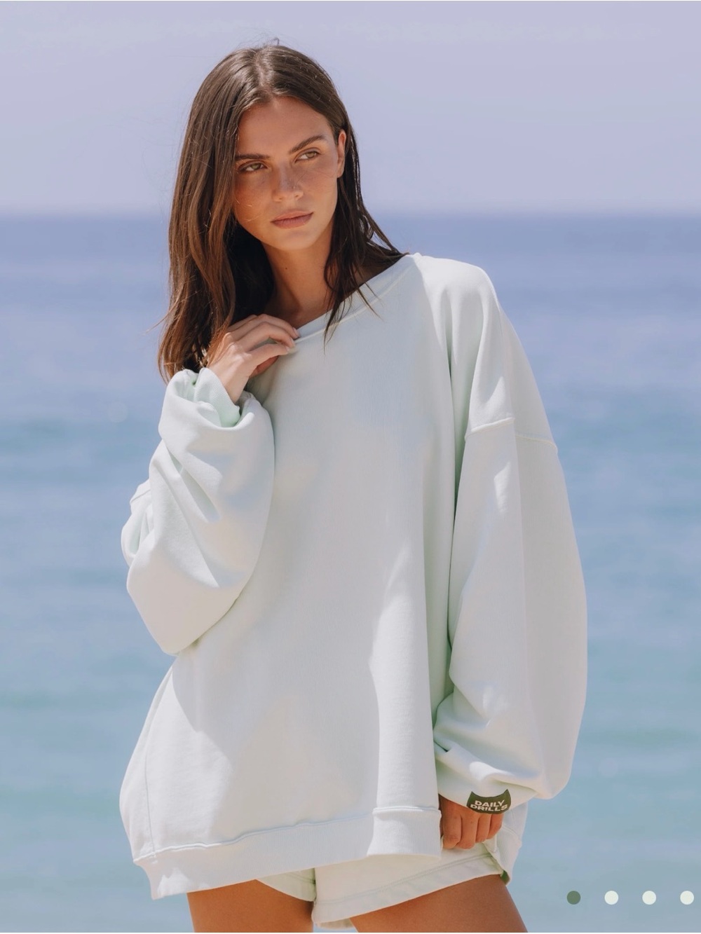 Daily Drills Unisex Oversized Crew in Surf